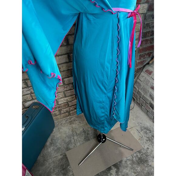 slip dress adjustable straps blue purple handkerchief hem - Picture 8 of 10